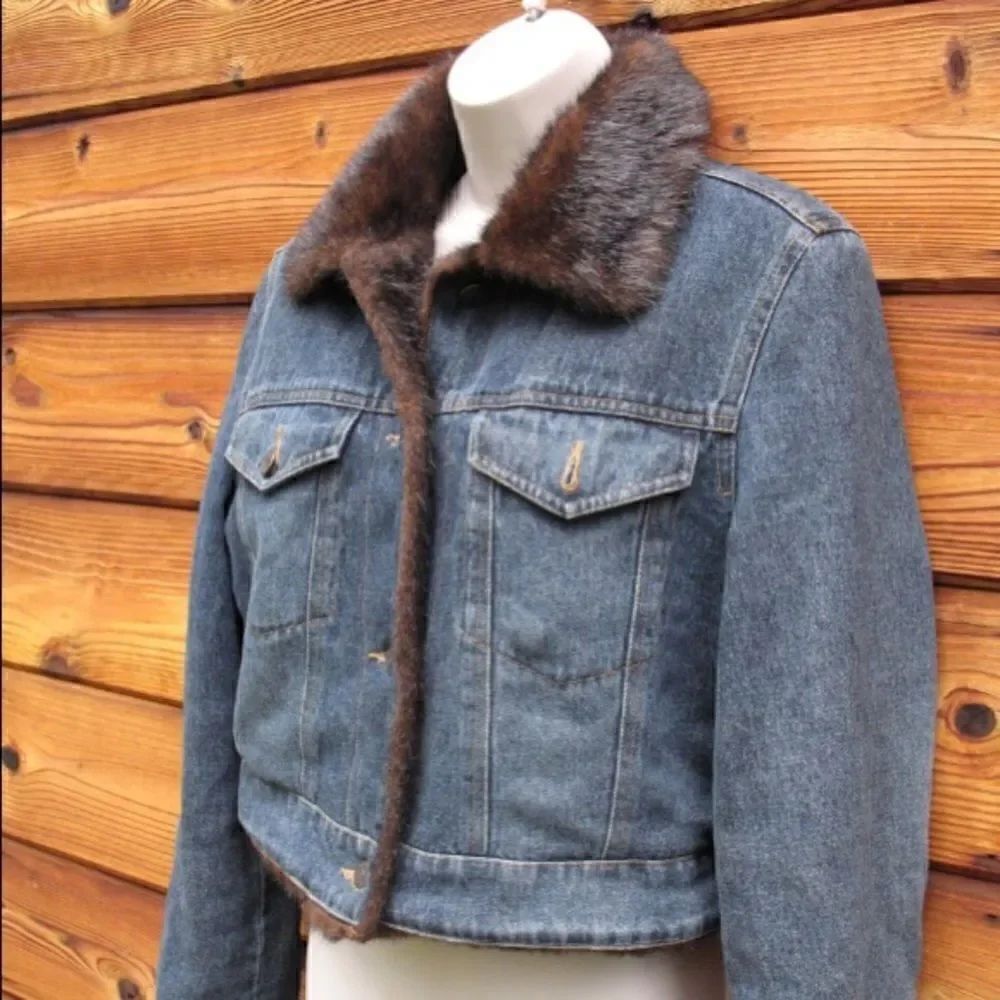 Blue Jean Denim Cropped Jacket - Picture 3 of 8
